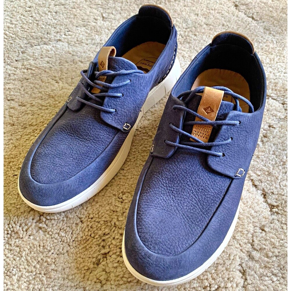 Sperry Women’s Coastal Plushwave Navy Blue Low Top Leather Boat Shoes/Sneakers 8